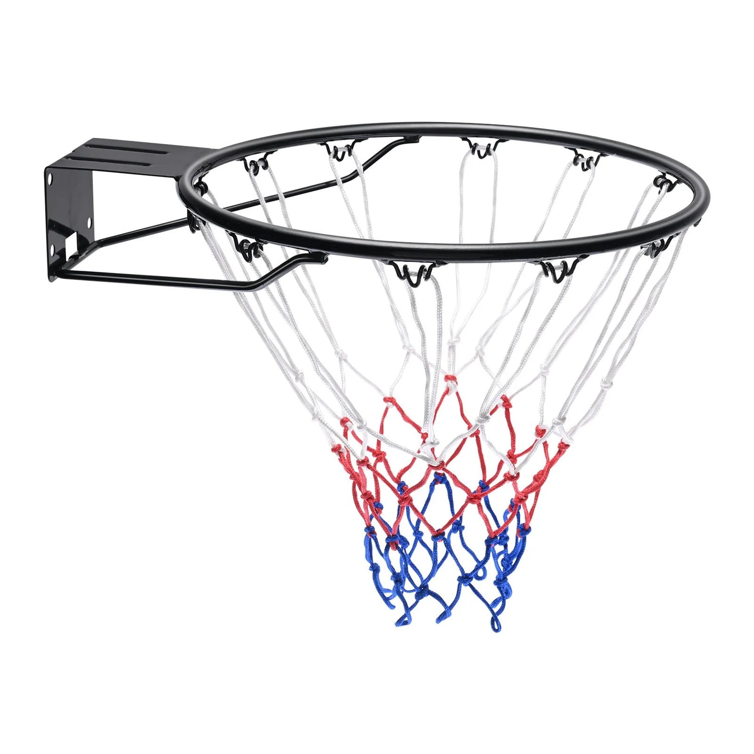 VEVOR Heavy-Duty Wall-Mounted Basketball Rim with Flex Goal, Complete with Net and Double Spring, Standard 18-Inch Indoor/Outdoor Hoop for All Ages